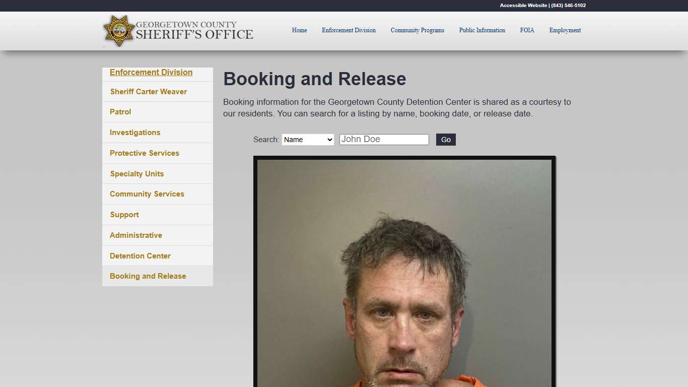 Booking and Release - GCSheriff.org