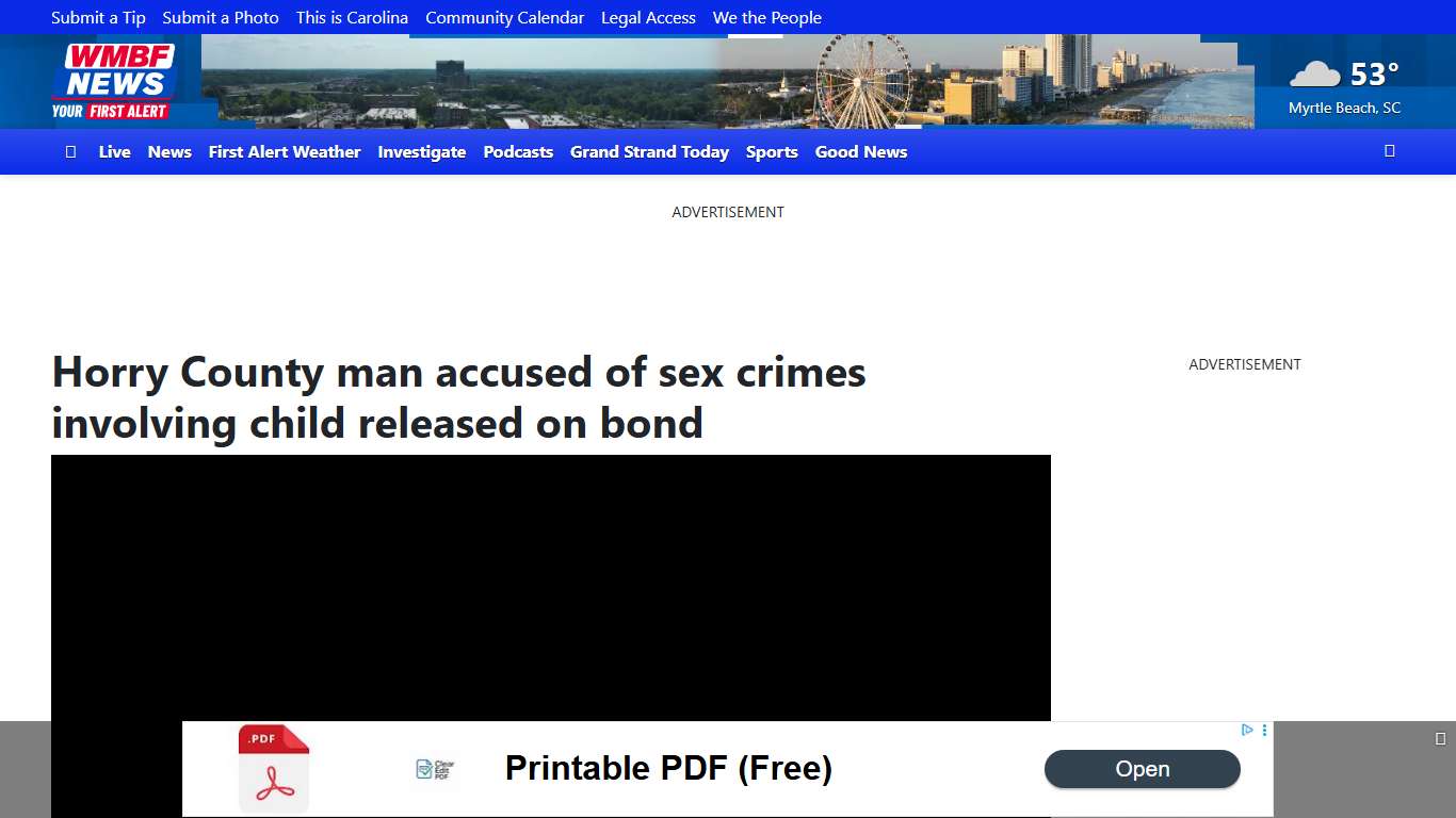 Horry County man accused of sex crimes involving child released on bond